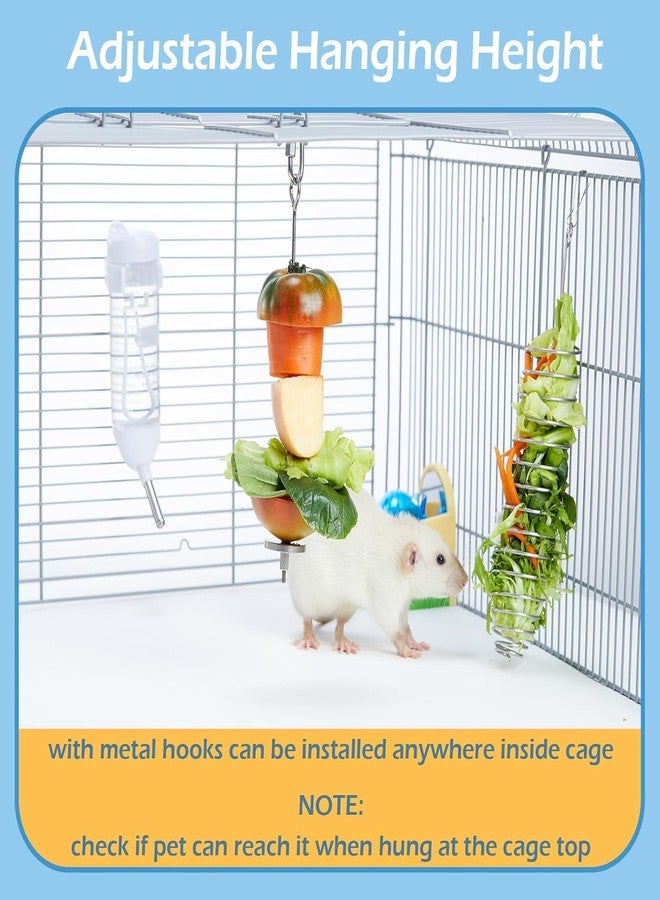 Jevnd 2Pcs Rat Enrichment Toys, 304 Stainless Steel Rat Foraging Toy for Fruit Vegetable Holder, Fancy Mice Cage Accessories Puzzle Toy, Hanging Rodent Toys Slow Feeder, Bird Foraging for Parakeet - Image 4